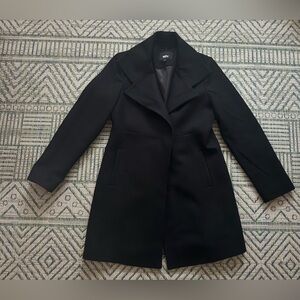 MOSSIMO Wool Blend Black Vintage Style Coat M/L Fully Lined VGUC Winter Dressy
